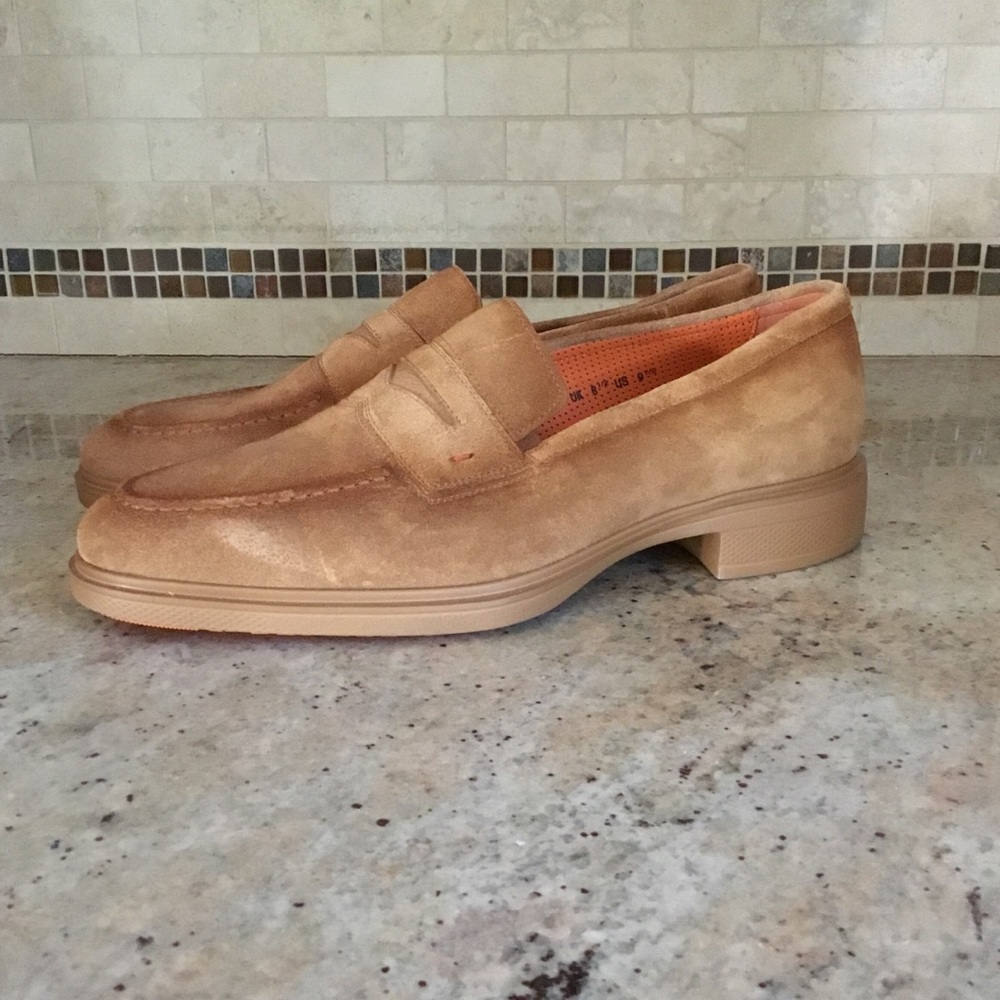 Santoni Easy Sand Suede Slip On Loafers - Picture 7 of 14